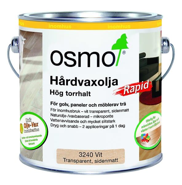 Osmo 3240 Hårdvaxolja Rapid Vit 2,5 Lit