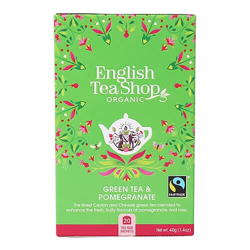 English Tea Shop Grönt Te & Granatäpple, 20 Påsar EKO 20 Påsar
