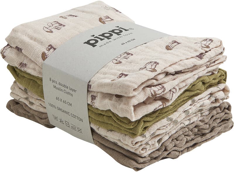 Pippi Musselinteppe 8-pack, Sheer Bliss