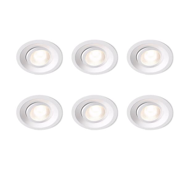 Plejd Downlight Tilt LED Spot 8W DWN-01 NEDLJUS SPOT 515LM 2,2-4K TILT VIT 6-PACK DWN-01-W