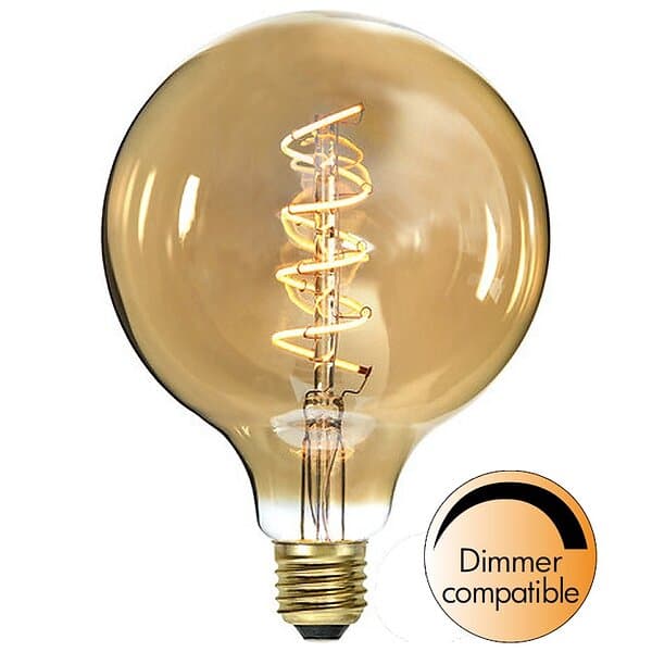 Star Trading LED-lampa E27 G125 Decoled Spiral Amber Dimbar 3,2W 354-42-3