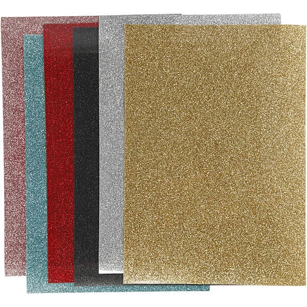 Creativ Company Stryktyg Glitter 148X210 mm Mixade Färger 6 Ark/1 Förp Stryktyg, mixade färger, 148x210 mm, glitter, ark/ 1 förp. 443370