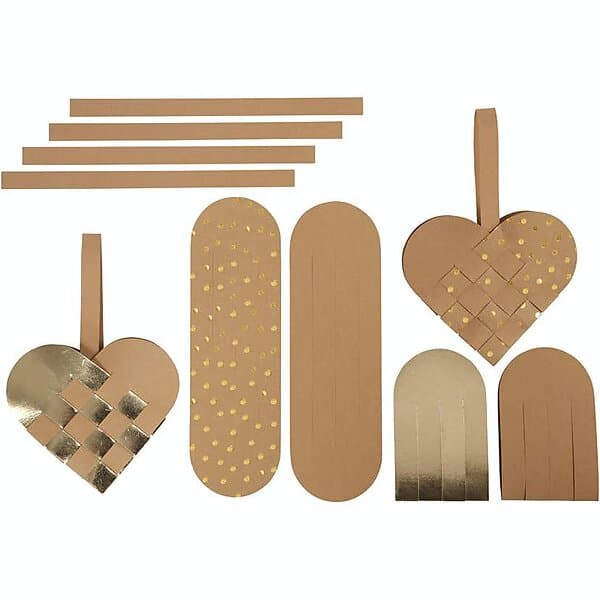 Creativ Company Juldekoration Av Läderpapper Natur/Guld 1 Set av läderpapper, natur, guld, tjocklek 0,55 mm, 498831
