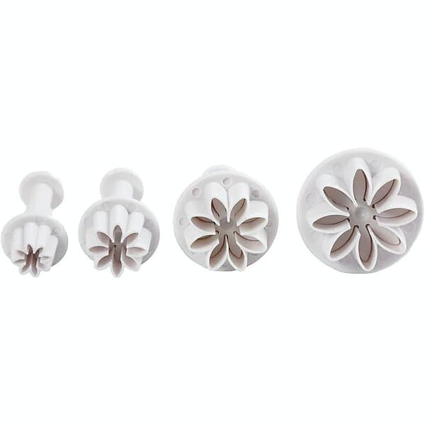 Creativ Company Utsticksform med Prägel Vit Blomma 4 St/1 Förp prägel, vit, blomma, Dia. 2,8+3,6+4,4 cm, 782873