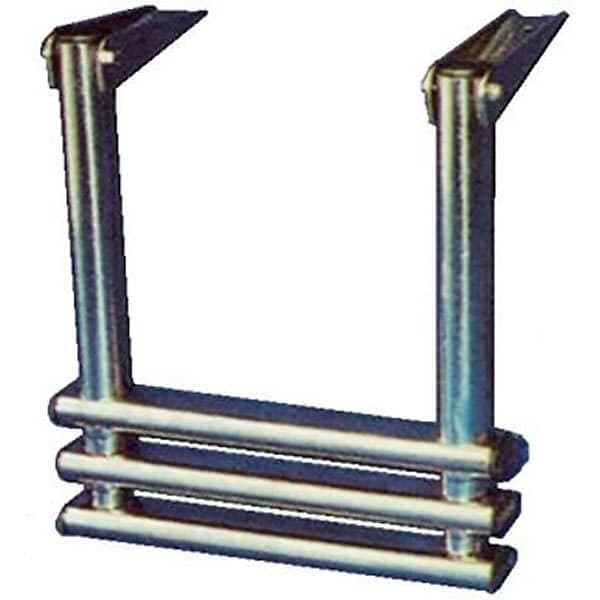Goldenship Telescopic Drop Ladder 3 Steps Silver