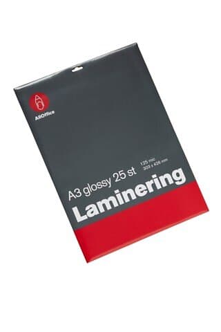 AllOffice Lamineringsficka Glossy 2x125mic A3