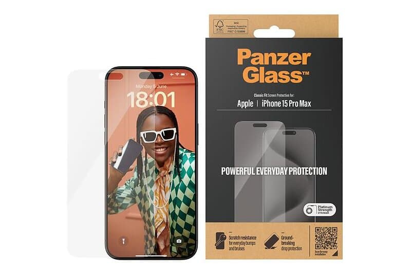 PanzerGlass™ Classic Fit Screen Protector for iPhone 15 Pro Max