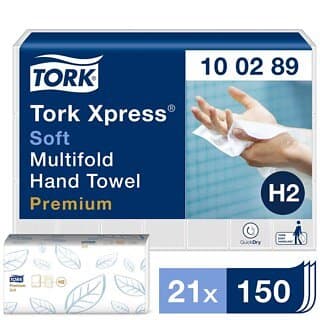 TORK Pappershandduk H2 Prem Soft 2-lg 210x260mm