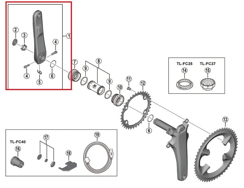 Shimano Vevarm FC-R8100-P Crank 175mm
