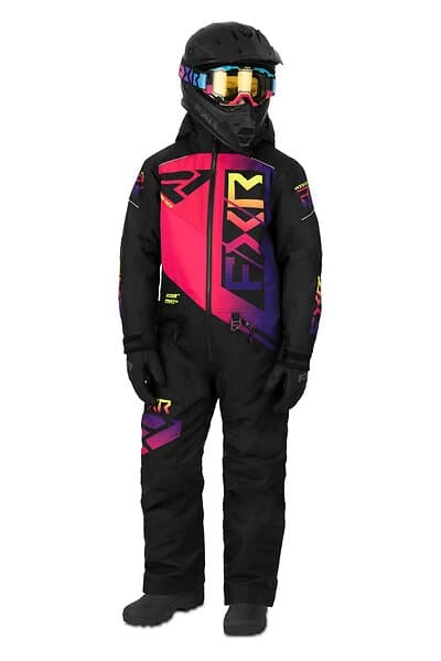 FXR Helium Monosuit Barn Svart-Neon Fusion