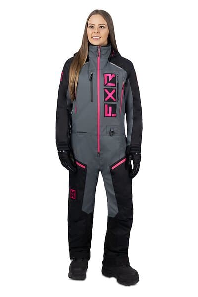 FXR Recruit F.A.S.T. Fodrad Monosuit Dam Svart-Kol-Fuchsia