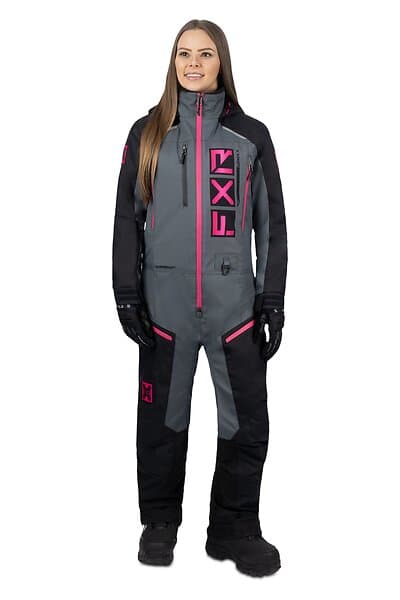 FXR Recruit Lite Monosuit Dam Svart-Kol-Fuchsia