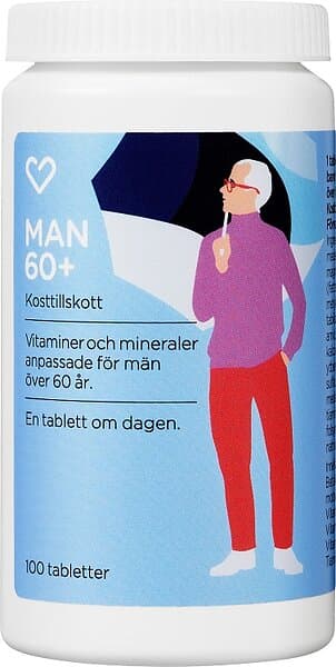 Hjärtats Multivitamin Man 60+ Tablett 100st