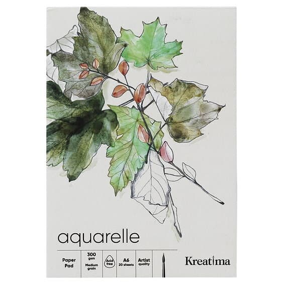 Kreatima akvarellblock A6 (105x148 mm), 20 ark – 300 grams ytvikt