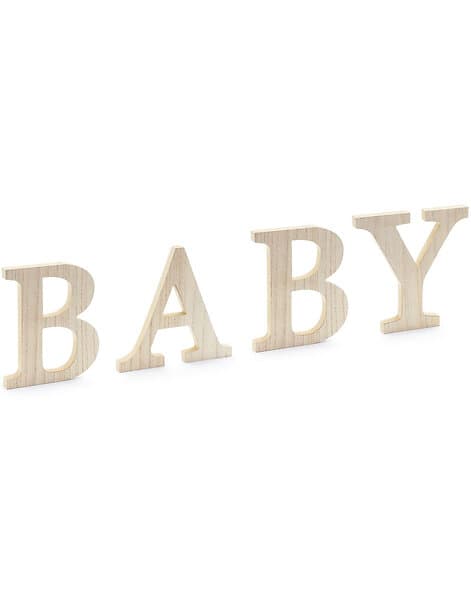 BABY Bokstäver i trä 19,5 cm