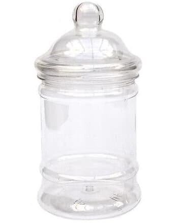 Elegant godisburk med lock i hårdplast 380ml