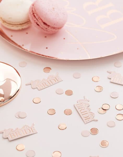 Rosa och Roseguldfärgad Konfetti Blush Hen