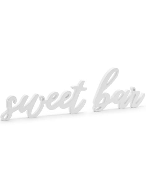 Sweet Bar Vit Träskylt 37x10 cm