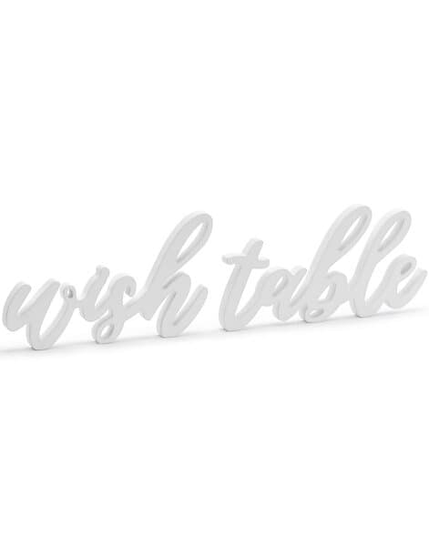 Wish Table Vit Träskylt 40x10 cm