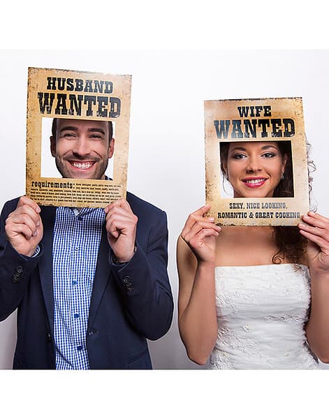 Wife/Husband Wanted 2 stk Fotoeffekter 32x24 cm