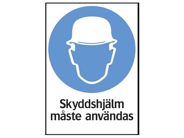 Skylt 35-2514 210X297 MM Skyddshjälm måste användas