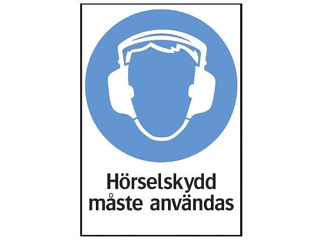 Skylt 35-2714 210X297 MM Hörselskydd måste användas