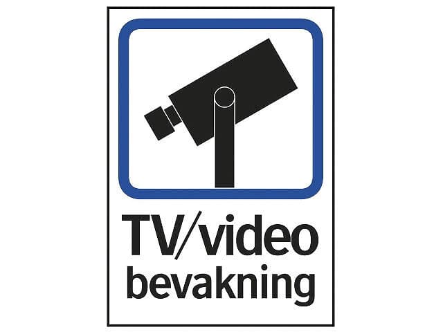 Skylt 35-7914 210X297MM TV/video bevakning