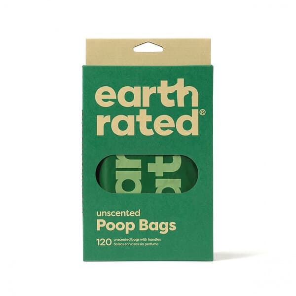 Earth Rated Bajspåsar med Handtag Oparfymerade 120-pack