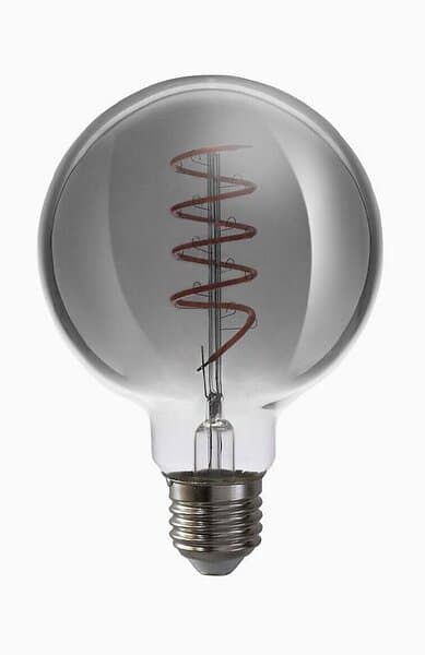 Airam LED-lampa Filament globformad 95mm Smoke, dimbar