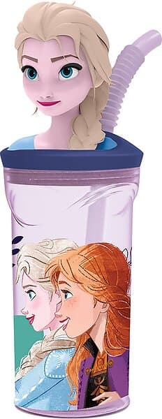 Disney Frozen 2 Vattenflaska 3D Figur Tumbler 360ml