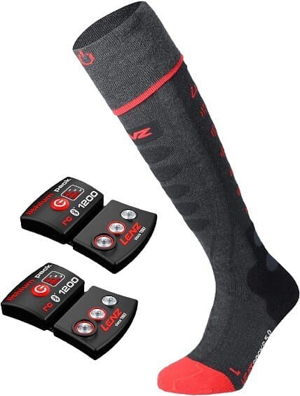 Lenz Heat 5.1 Toe Cap Long Socks + RCB-1200 Battery Pack