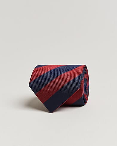 Amanda Christensen Regemental Stripe Classic Tie 8 cm Wine/Navy