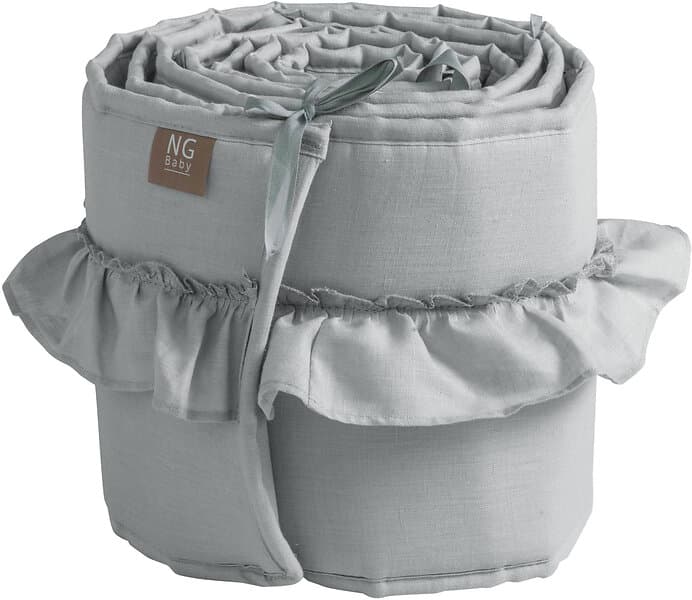 NG Baby Spjälskydd Mood Ruffles 258 x 20 cm, Light Grey