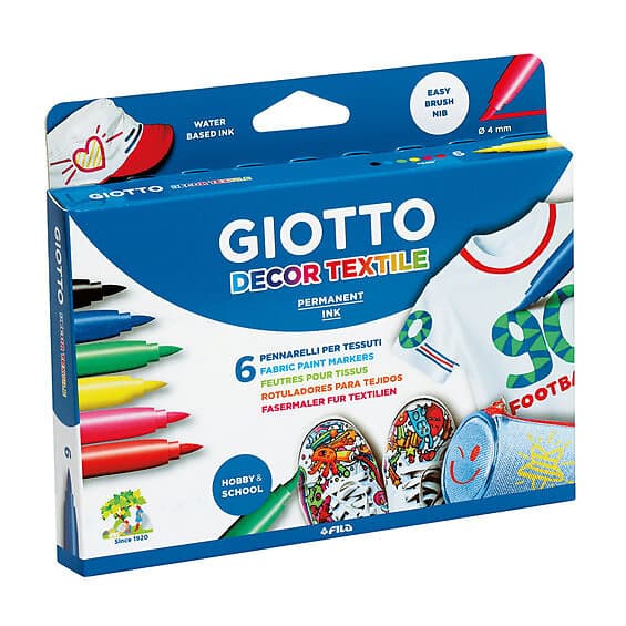 Giotto Decor Textilpennor 6st