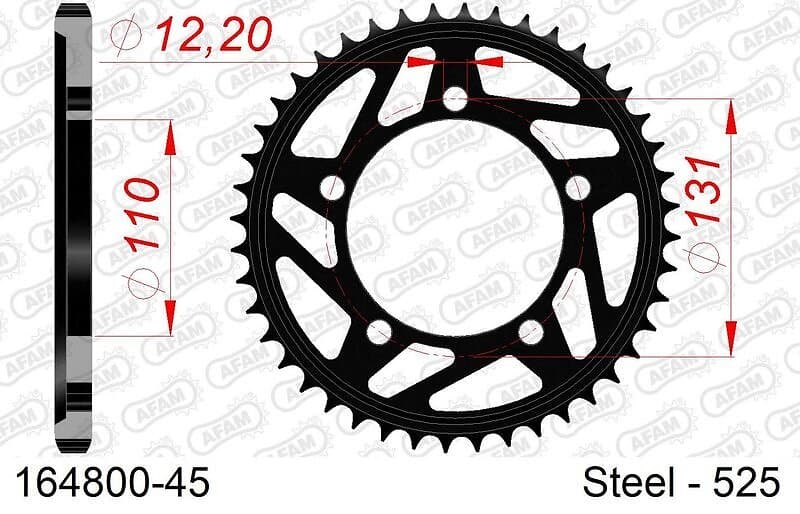 Afam 164800 Rear Sprocket Silver 45t