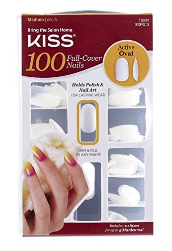 Kiss Nails Active Oval False Nails 100-pack