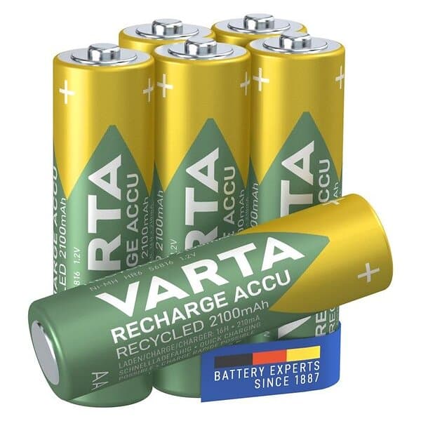 Varta Recharge Recycled AA-batterier 2100 mAh 6-pack