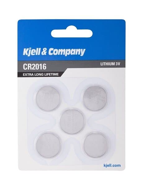 Kjell & Company Litiumbatteri CR2016 5-pack
