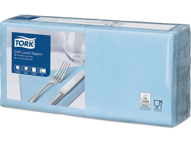 TORK Servett Adv. 33x33cm Ljusblå 150st