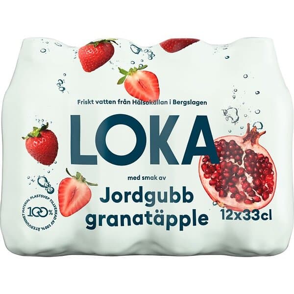 Loka Jordgubb/Granatäpple 12x33cl Flaska inkl pant