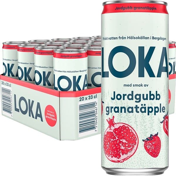 Loka Jordgubb Granatäpple Slim Burk 20x33cl