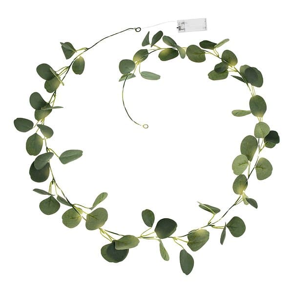 PartyDeco Girlang Eucalyptus med LED