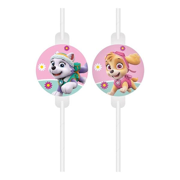 Globos Europe Sugrör Paw Patrol Skye & Everest 4-pack