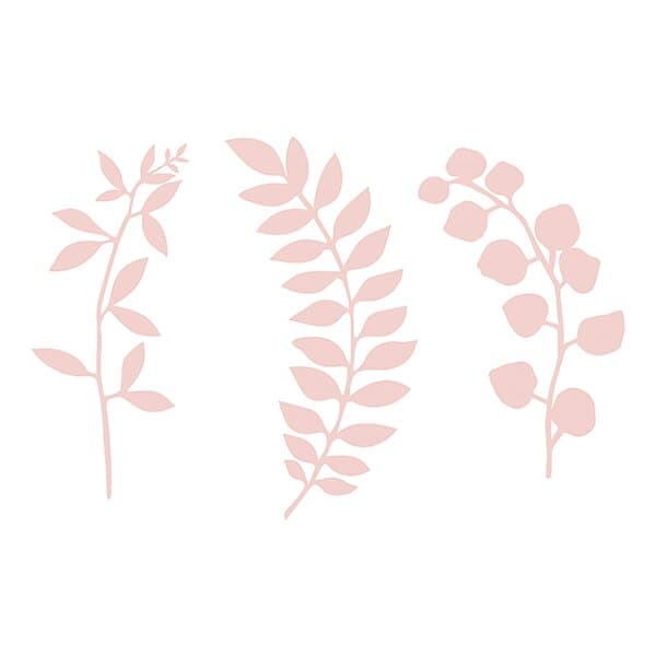 PartyDeco Bordsdekorationer Löv Rosa 9-pack