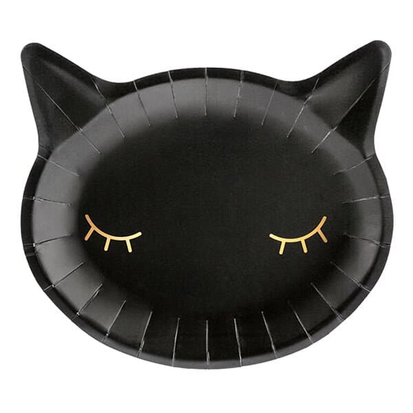 PartyDeco Papperstallrikar Sovande Katt 6-pack