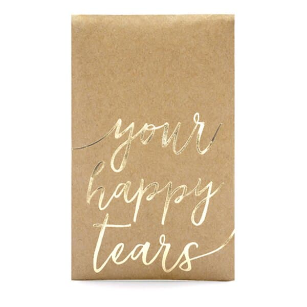 PartyDeco Näsdukar Your Happy Tears Guld 10-pack