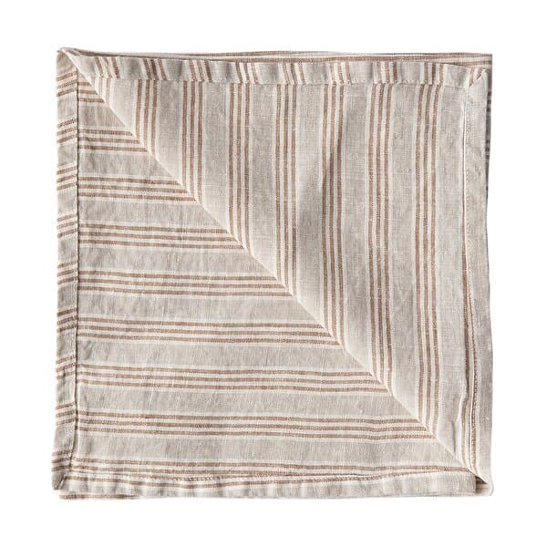 Tell Me More linen Me Servett 45x45 cm Hazelnut stripe