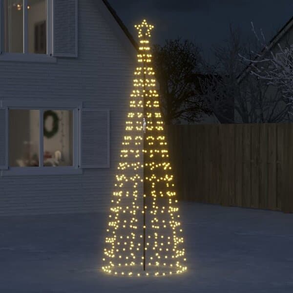 vidaXL Julgransbelysning med markspett 570 LEDs varmvit 300 cm 358104