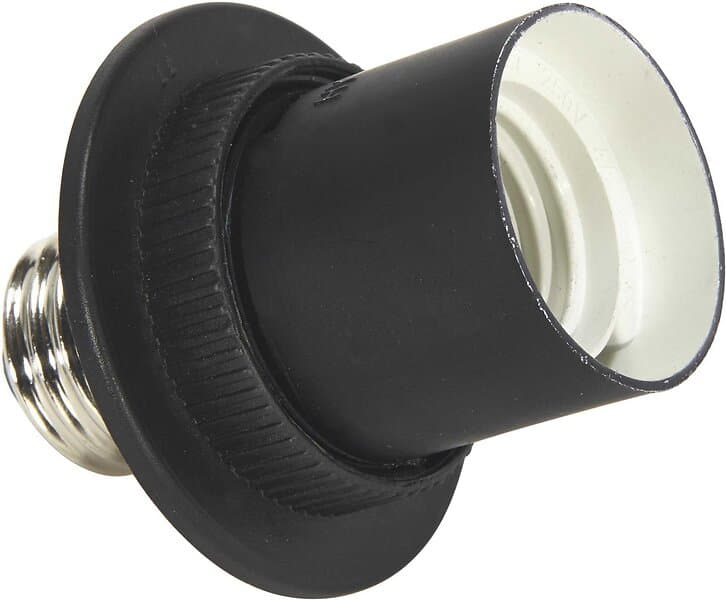 PRhome E27 adapter Svart
