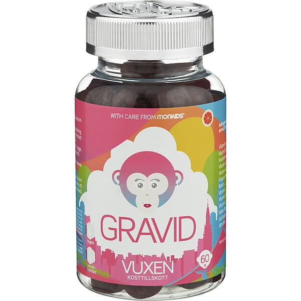 Monkids Gravid Blodapelsin 60 tuggtabletter